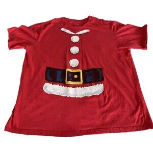 Christmas Santa Claus T-Shirt Red True Nation 100% Cotton Men Size 4XT